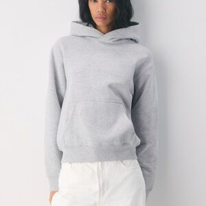 Aritzia TNA Cozy Fleece Perfect Fit Heather Chrome Women's Hoodie Size L